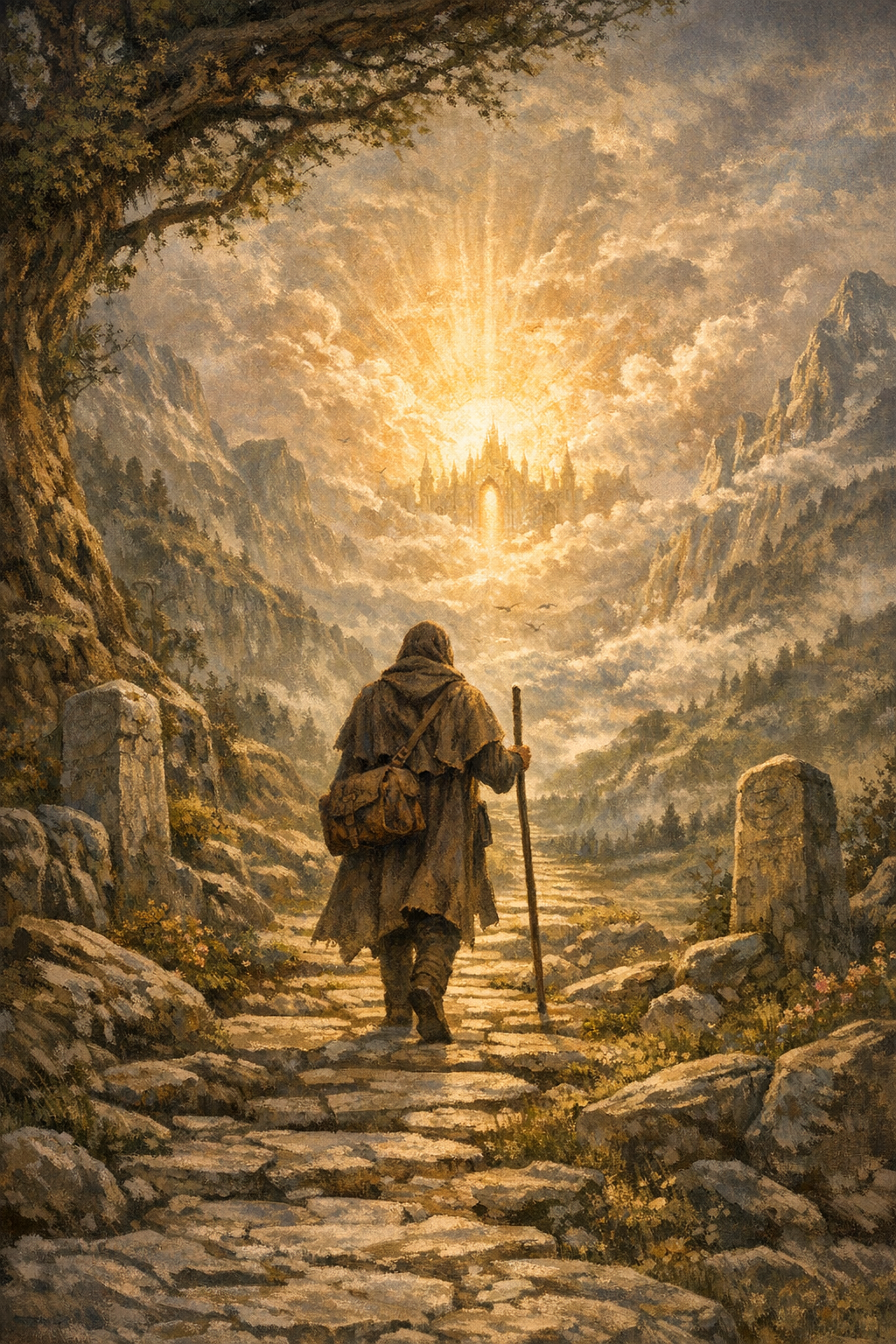 A lone traveler on a journey to find God