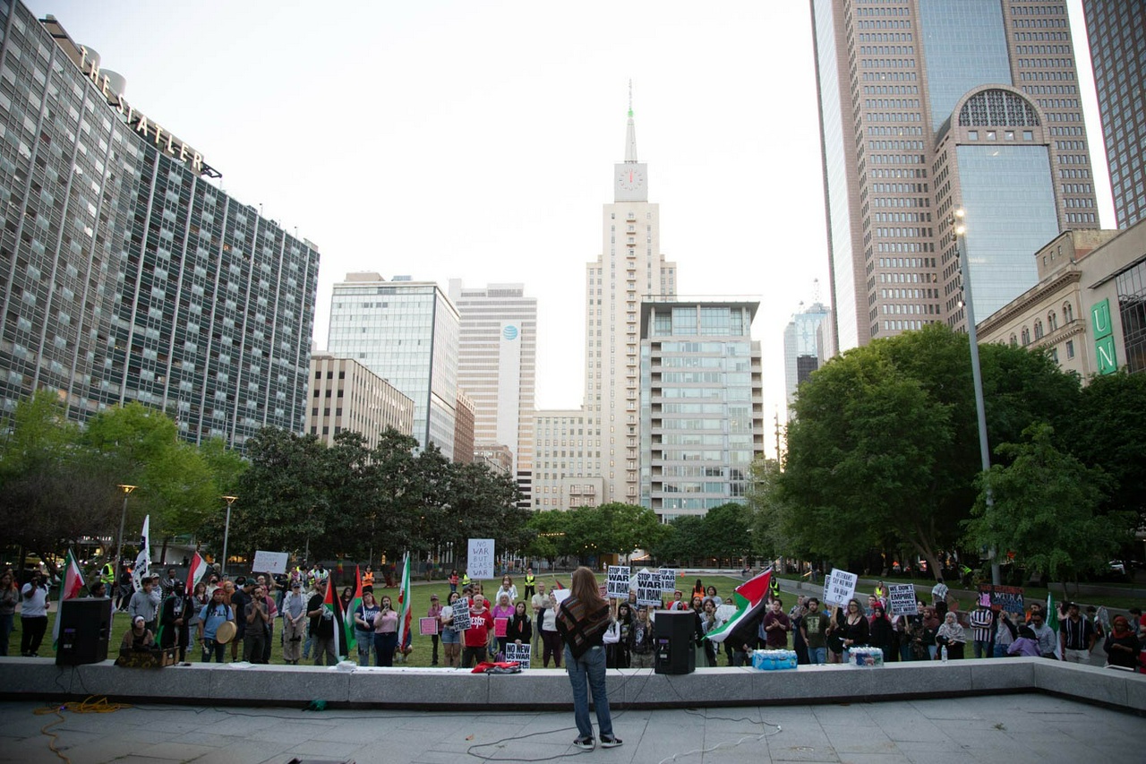 Dallas, Texas protest against the U.S. war on Iran.