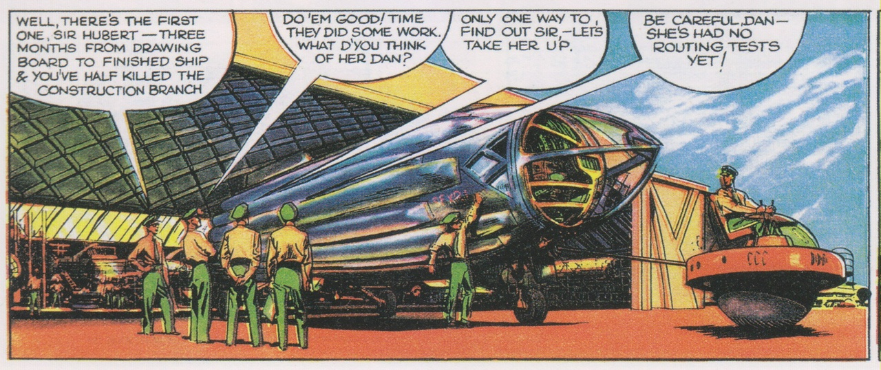 Space Fleet engineers unveil a blue rocket ship.