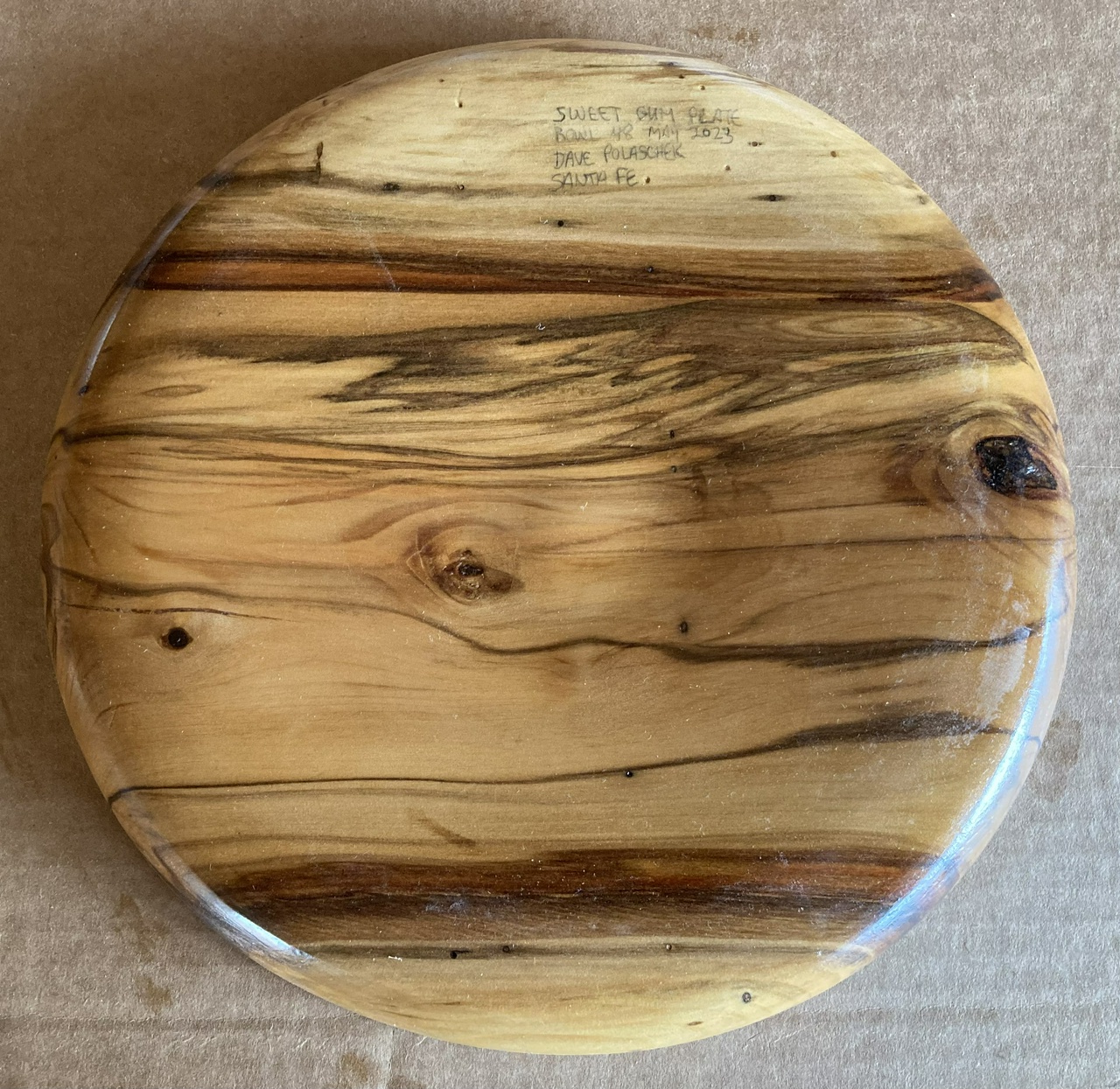 Back of sweet gum plate