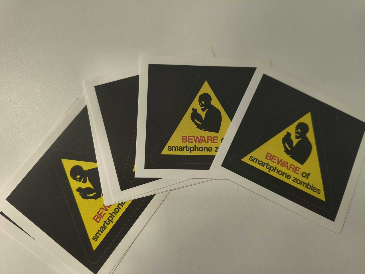 The stickers we made for the smartphone zombies