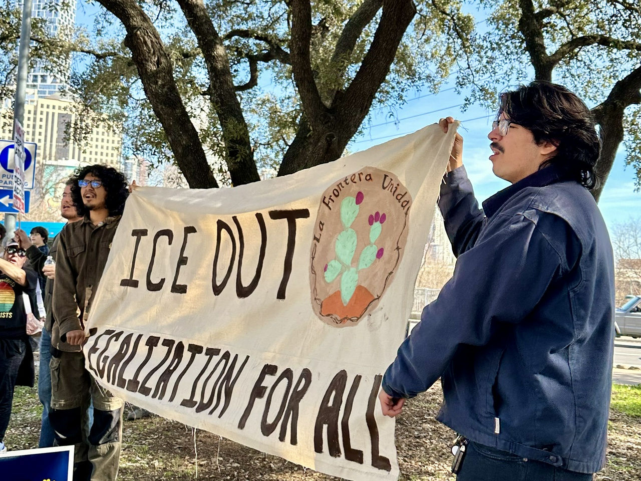 Austin protest against police collaboration with ICE.