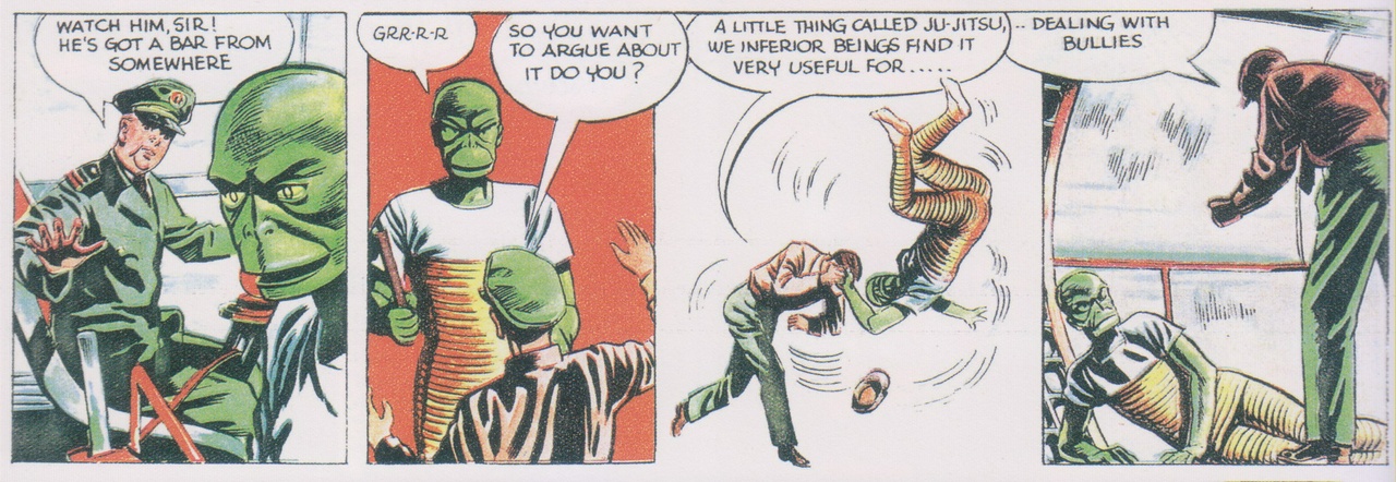 A little thing called ju-jitsu. We inferior beings find it very useful for...dealing with bullies.