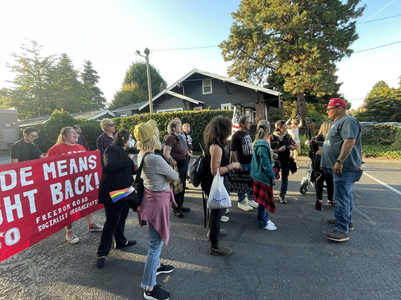 Protest against transphobe Thomas Allen. | Fight Back! News