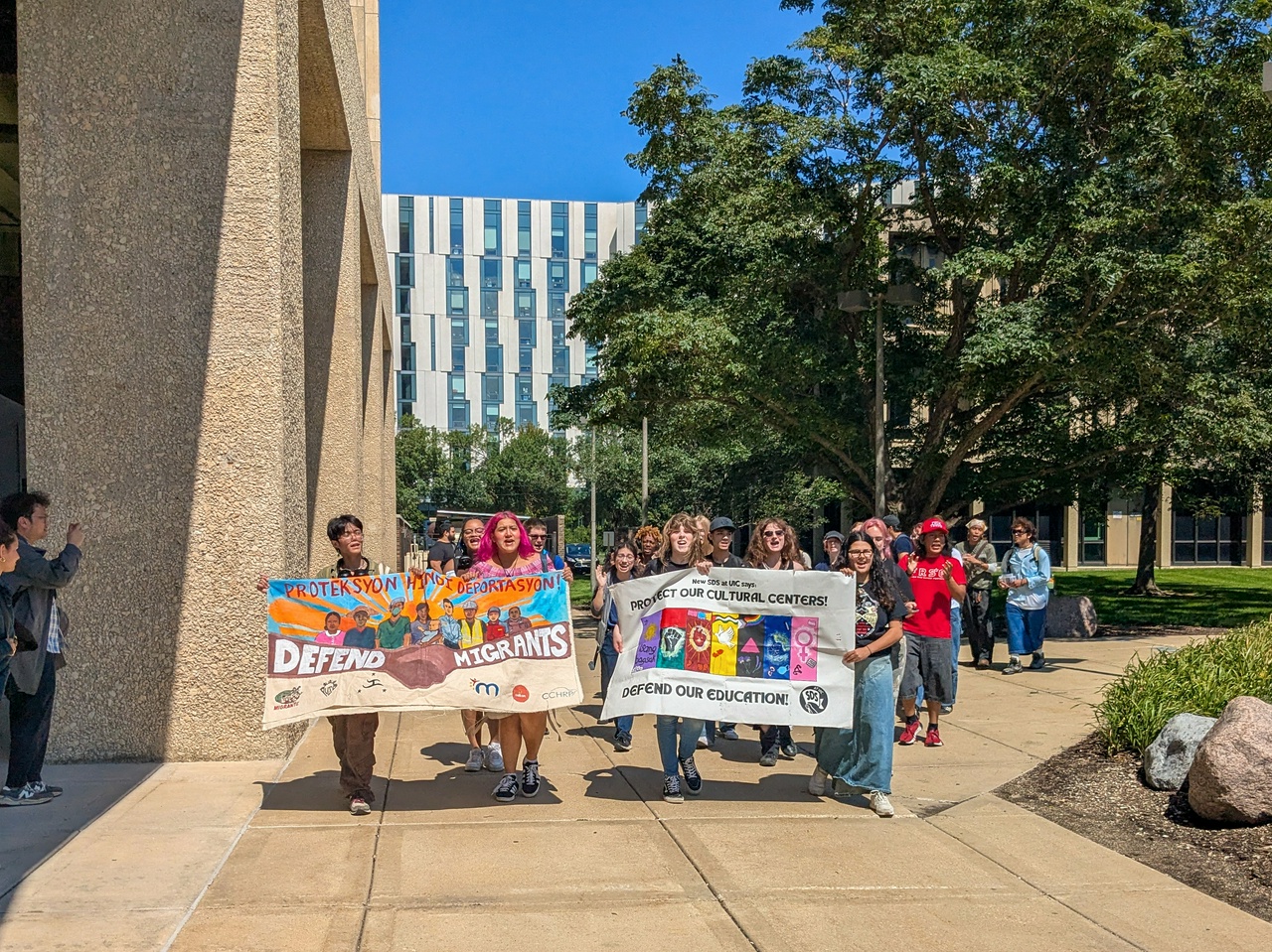 UIC students stand up to Trump, demand funding for cultural centers, and say no deportations!
