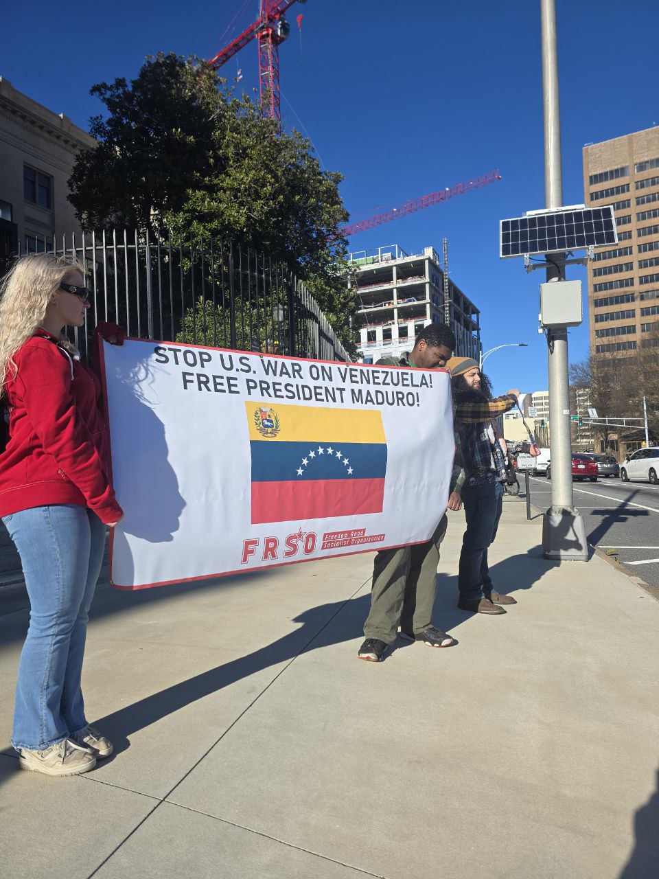 Atlanta protest against U.S. attacks on Venezuela.