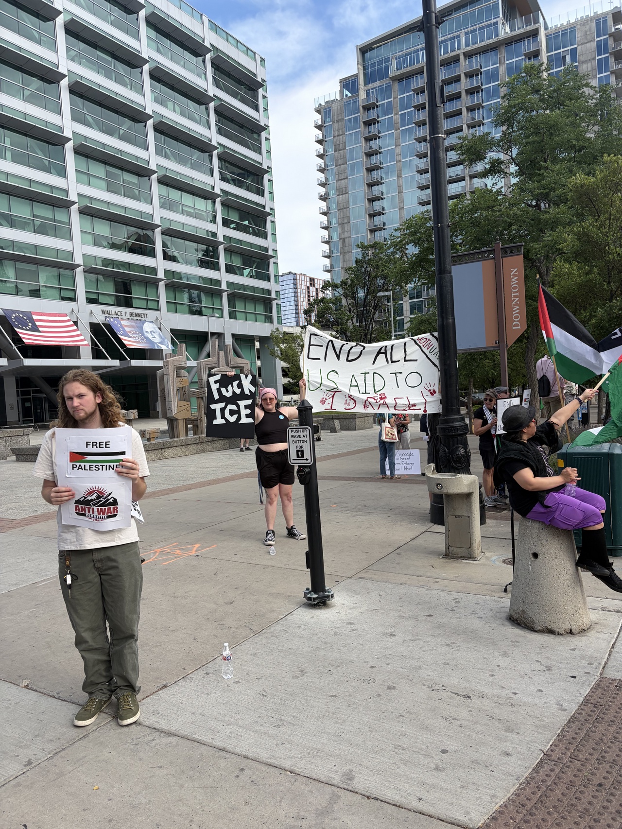 Salt Lake City anti-war protestors attend weekly picket for Palestine. | Fight Back! News