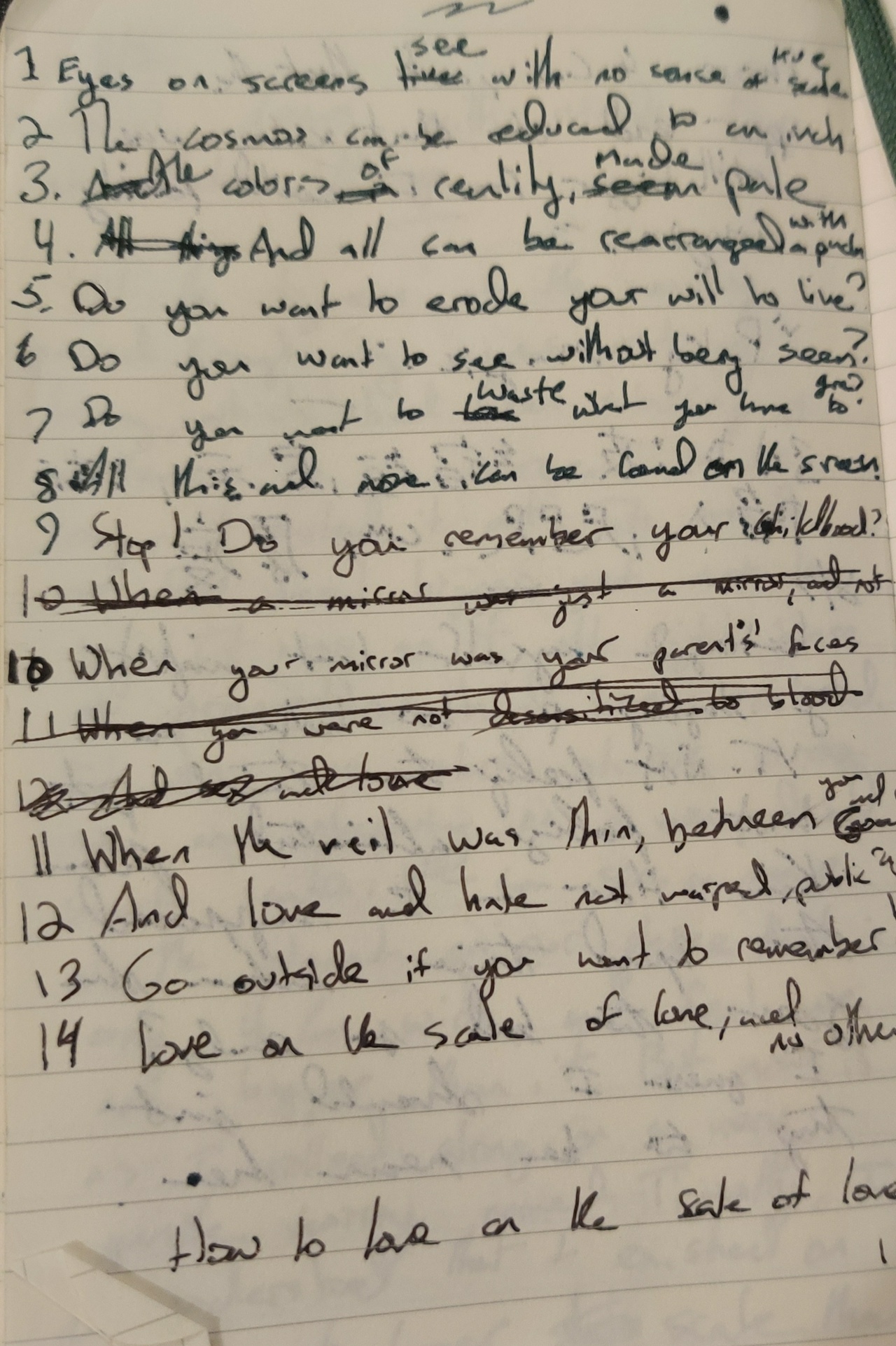 The long hand draft of this sonnet.