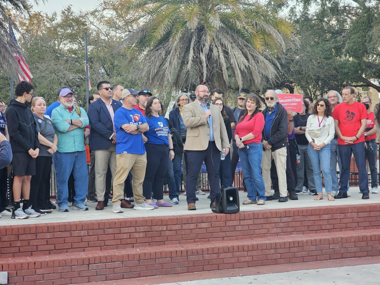 Tampa press conference and rally against union busting legislation. | Fight Back! News Tampa press conference and rally against union busting legislation.