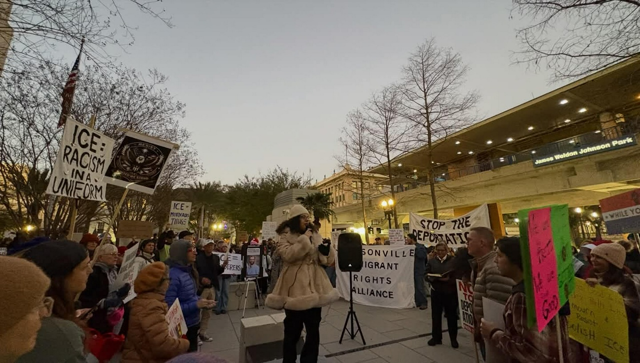 Protest in Jacksonville, Florida after the murder of Alex Pretti by federal agents. | Fight Back! News Protest in Jacksonville, Florida after the murder of Alex Pretti by federal agents.