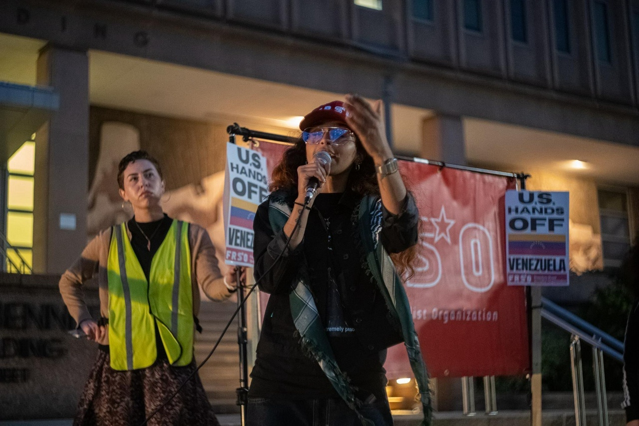 Jacksonville rally against U.S. intervention in Venezuela.