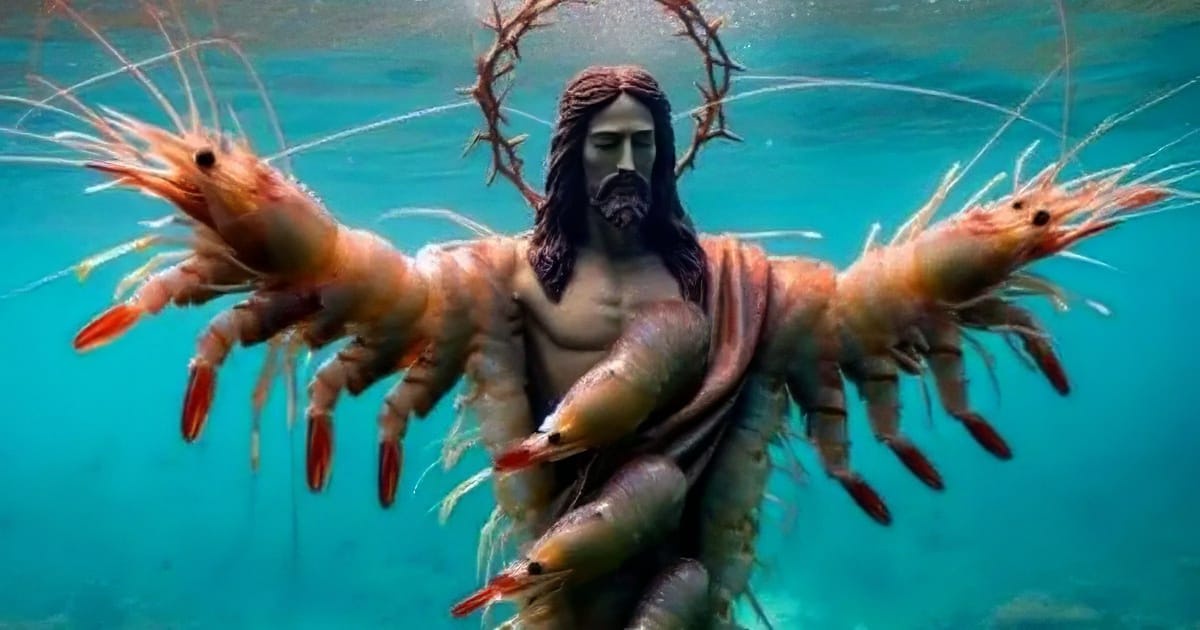 Shrimp Jesus Meme from Facebook