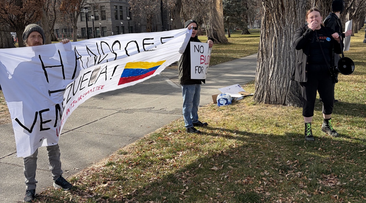 Salt Lake demonstration demands "Hands off Venezuela."