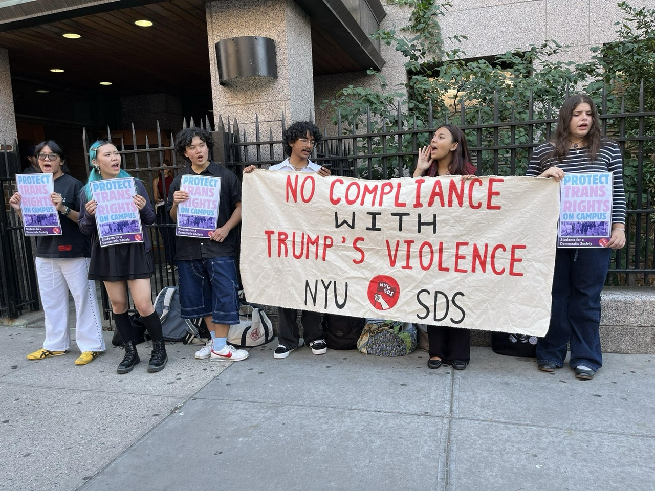 NYU students protest attacks on trans rights. | Fight Back! News NYU students protest attacks on trans rights.