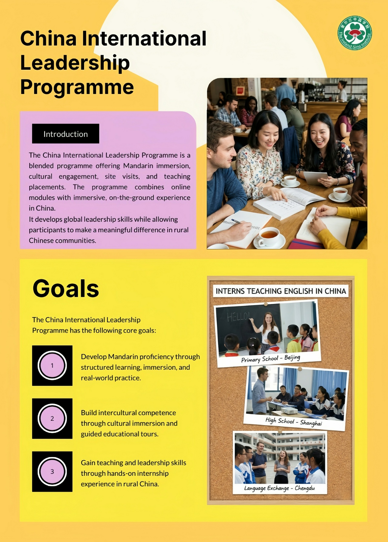 China International Leadership Programme Introduction and Core Goals China International Leadership Programme Introduction and Core Goals. For more information on the programme, please visit https://payhip.com/allthingschina