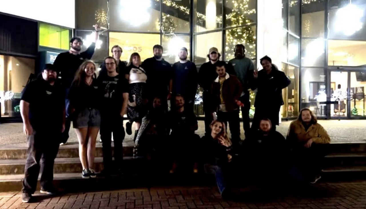 Activists gather outside Shreveport, Louisiana city council  meeting.