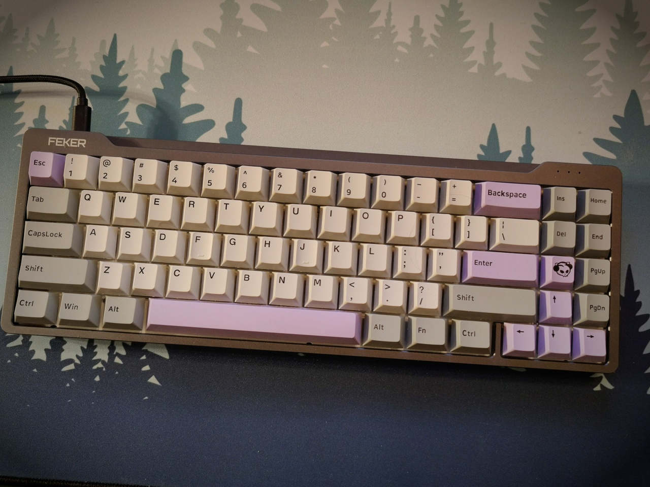 The Feker Dopokey Keyboard with custom keycaps (Photo: Unattributed, License: CC BY-NC-SA 4.0)