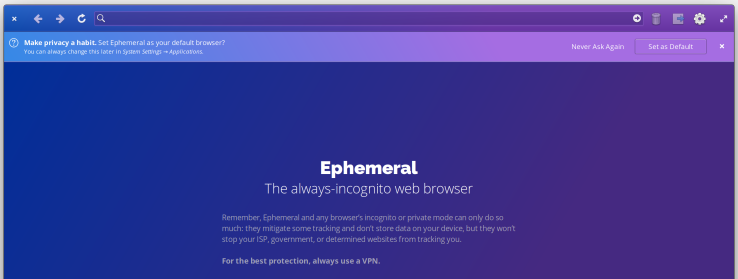 Ephemeral Browser on Elementary OS