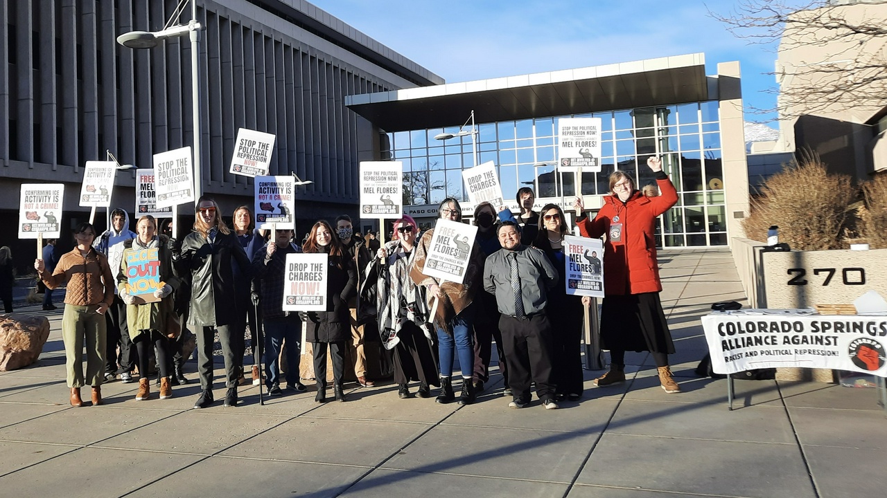 Colorado Springs protest demands charges be dropped against immigrant rights activist.