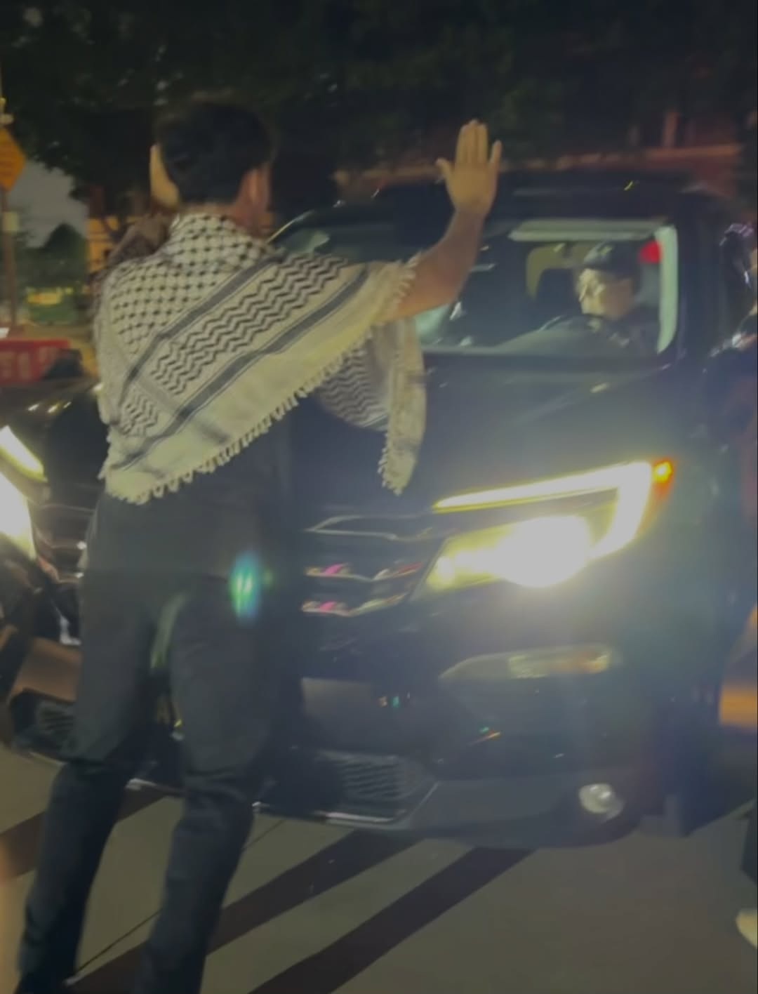 Zionist drives car into crowd at pro Palestine rally. | Fight Back! News Zionist drives car into crowd at pro Palestine rally.