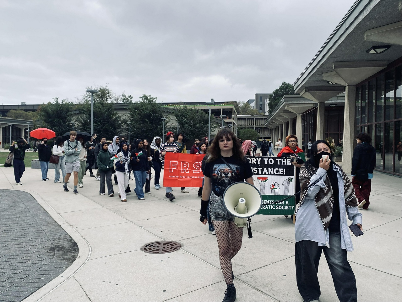 Chicago students stand with Palestine on October 7.