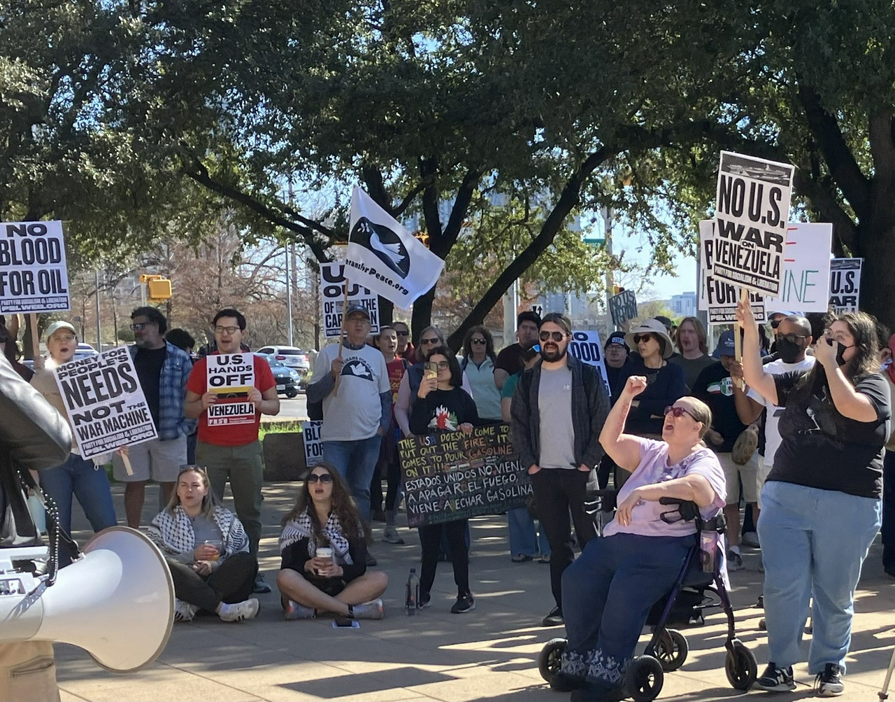 Austin, Texas protest against the U.S. attacks on Venezuela.