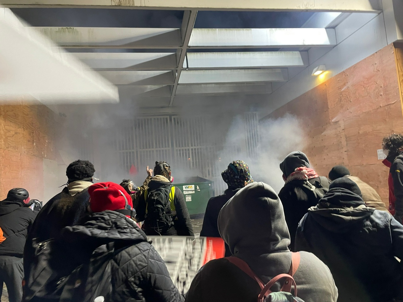 ICE uses gas on protesters.