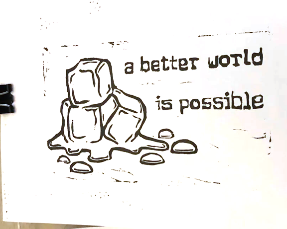 the final image, in its non-reversed glory: a better world is possible (with melting ice)