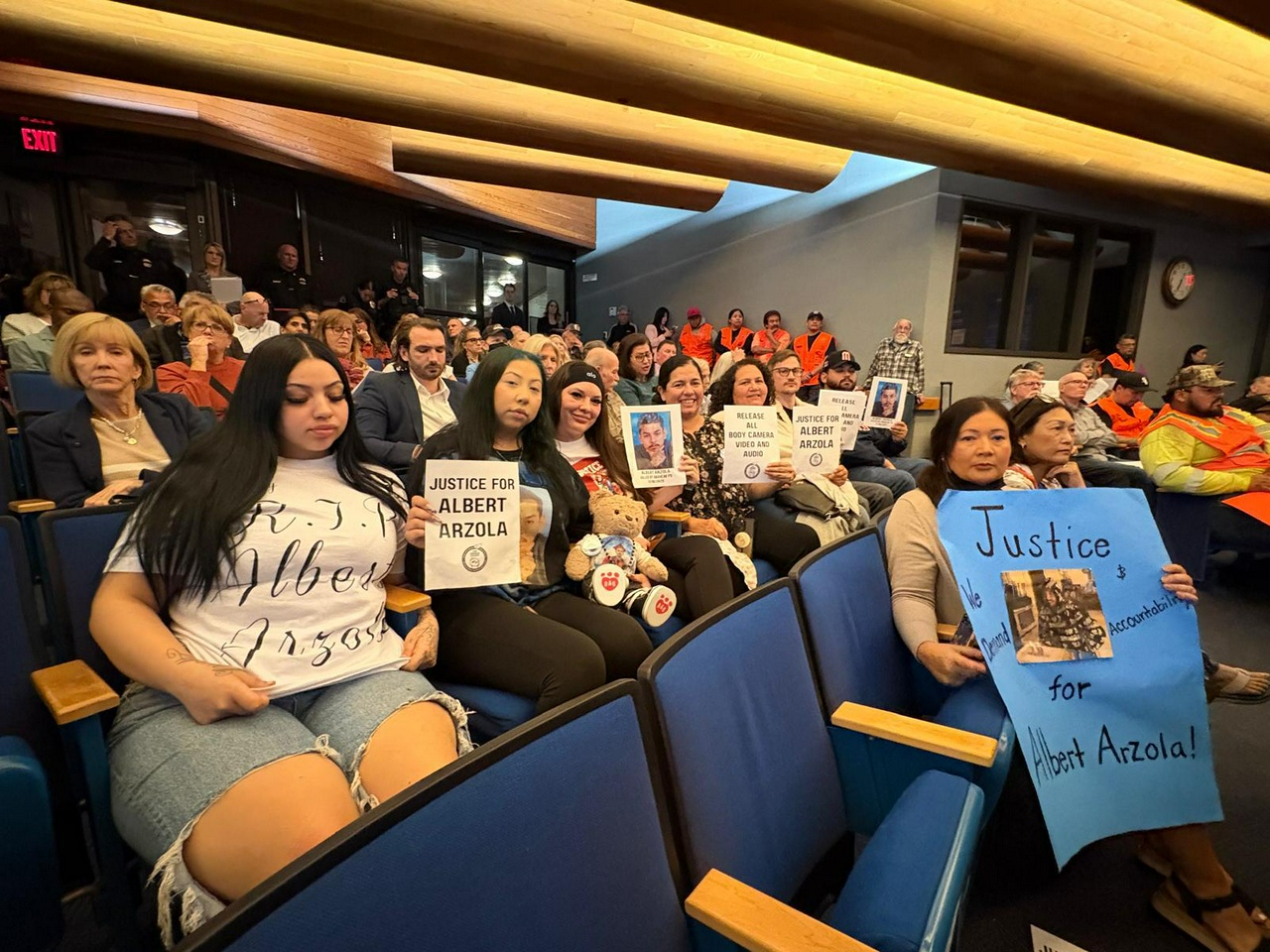 Protest demands justice for Albert Arzola in Anaheim, California.
