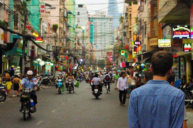 A bustling city street