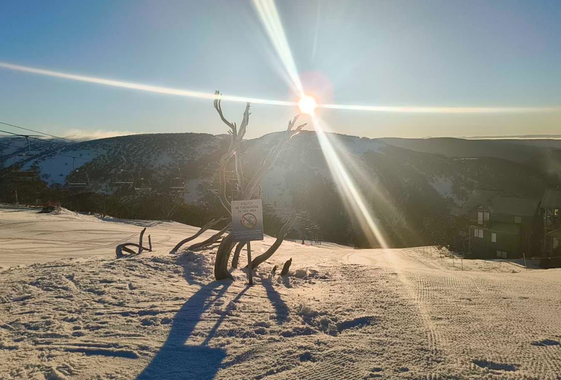 View from the top of the Village chair, Mt Hotham, August 2026