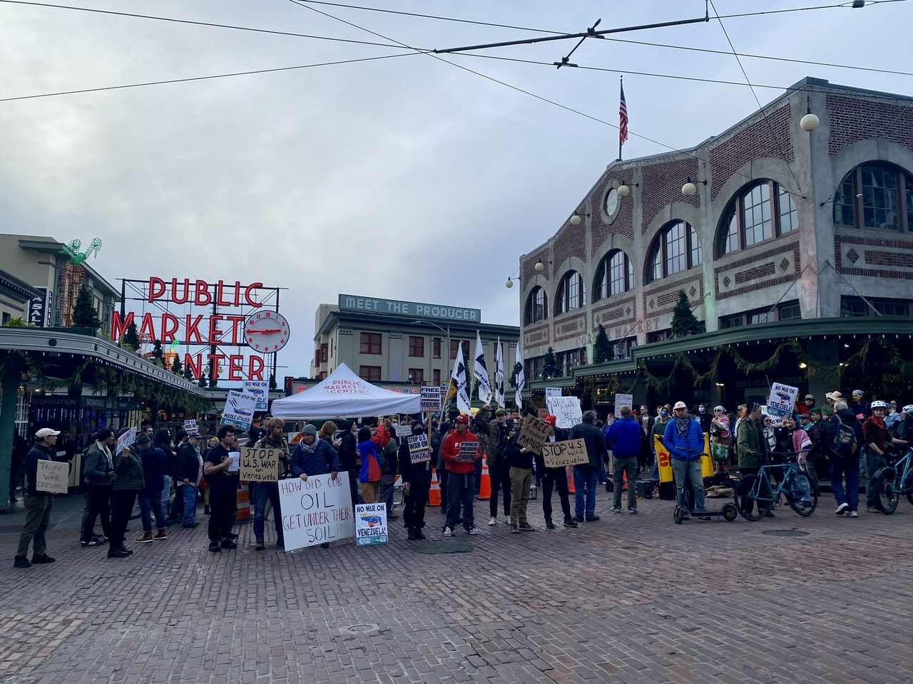 Seattle protest against the U.S. attacks on Venezuela.