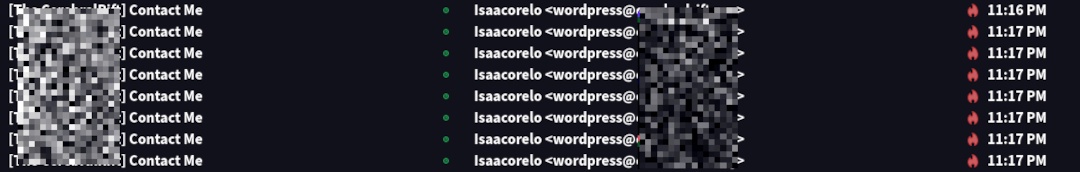 Eight spam messages in a single minute