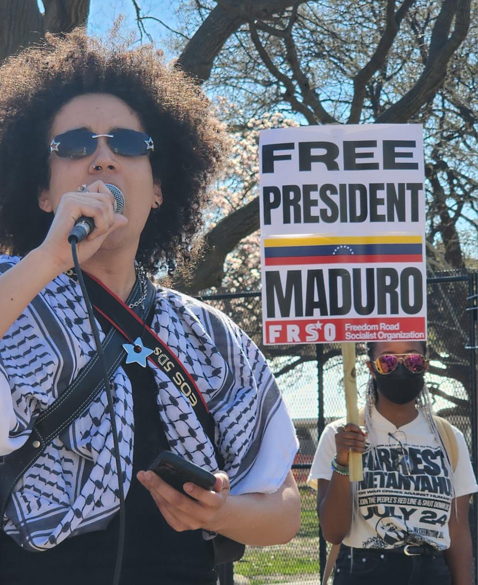 Washington DC protest demands release of President Maduro and First Lady Cilia Flores. | FightBack! News
