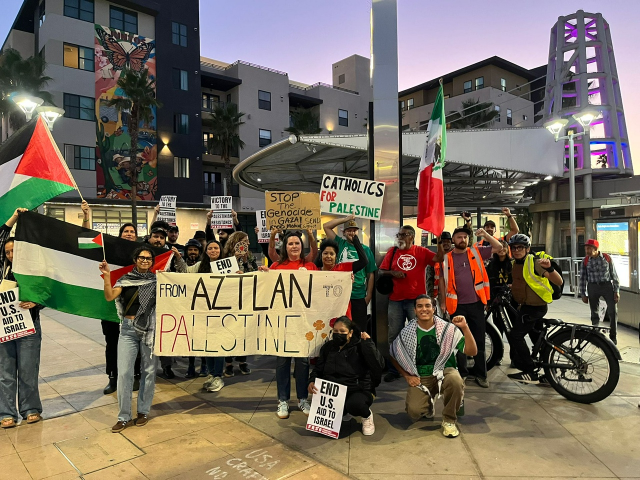 LA rally in solidarity with Palestine.
