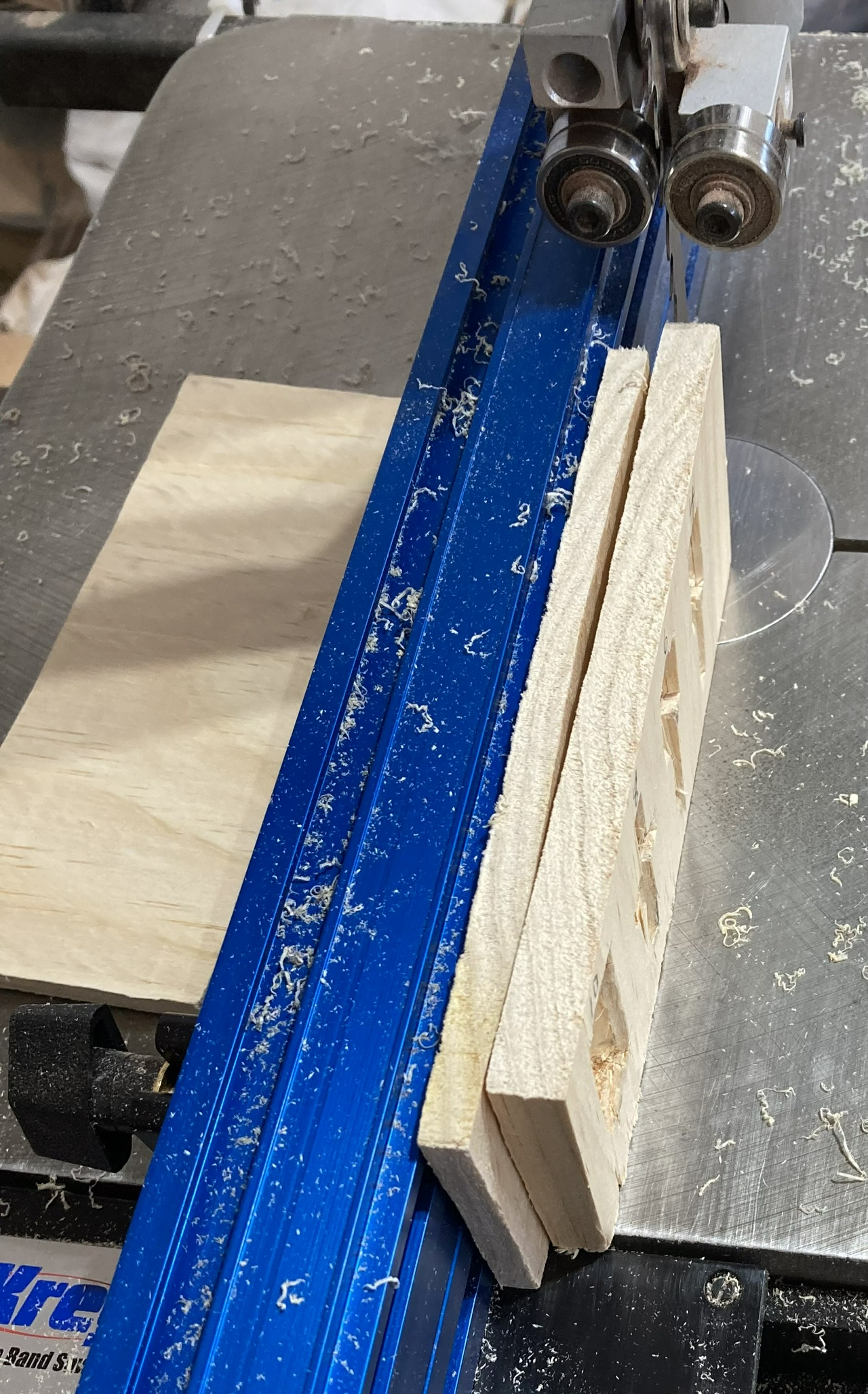 Resawing the tray for the plug-cutting bits to ⅜ thick