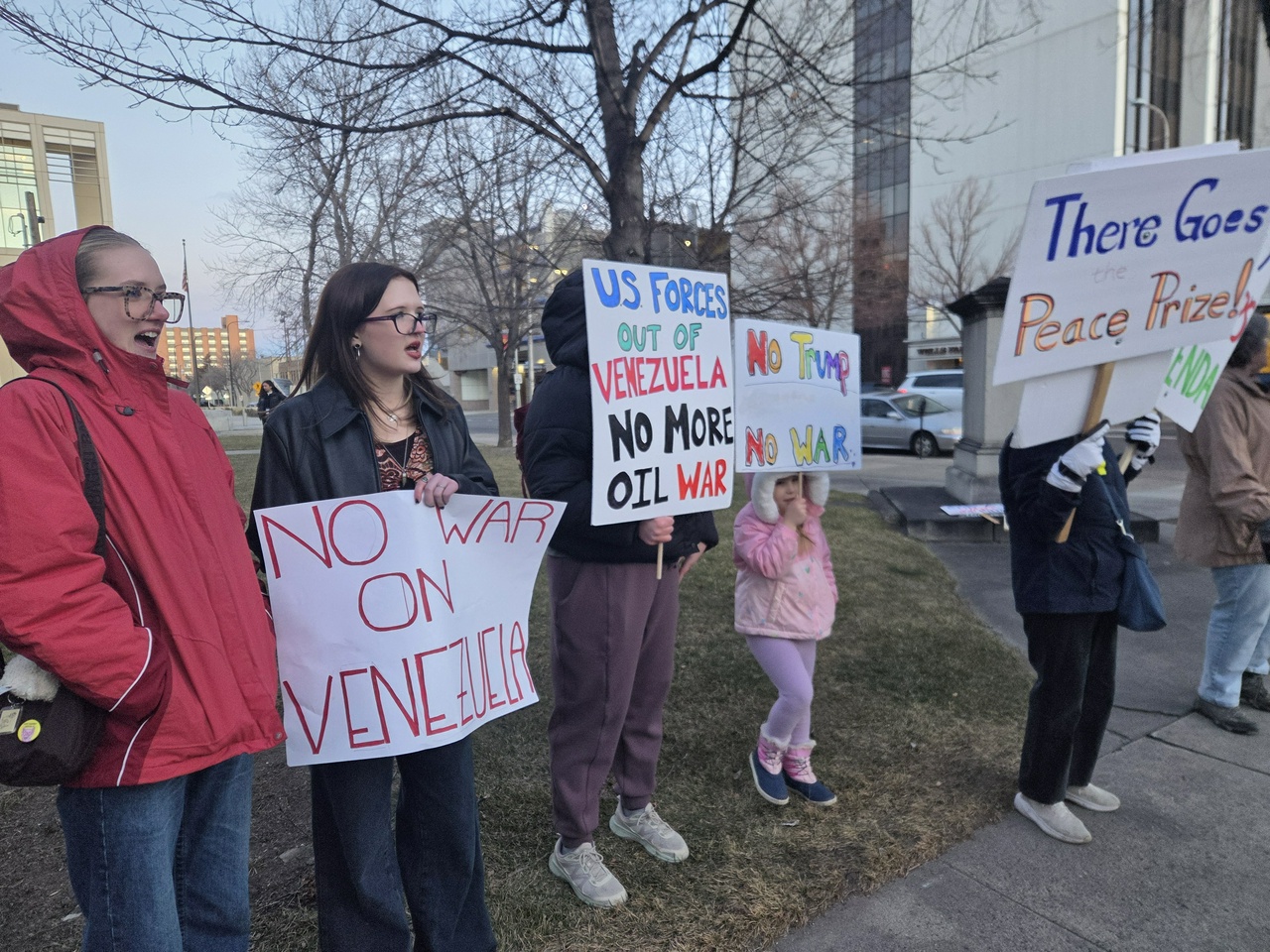 Billings, Montana protest against the U.S. attacks on Venezuela.