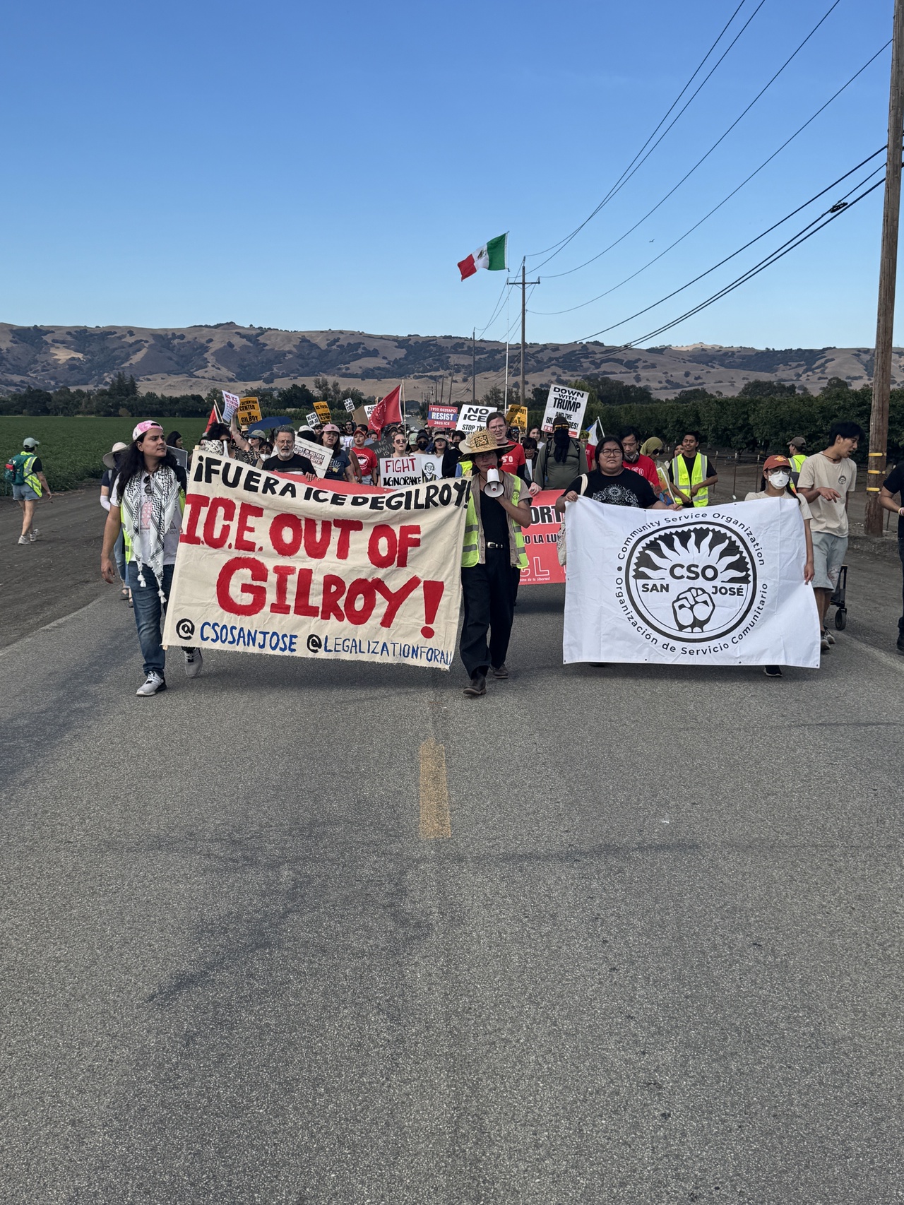 March against detention center in Gilroy, CA. | Fight Back! News March against detention center in Gilroy, CA.
