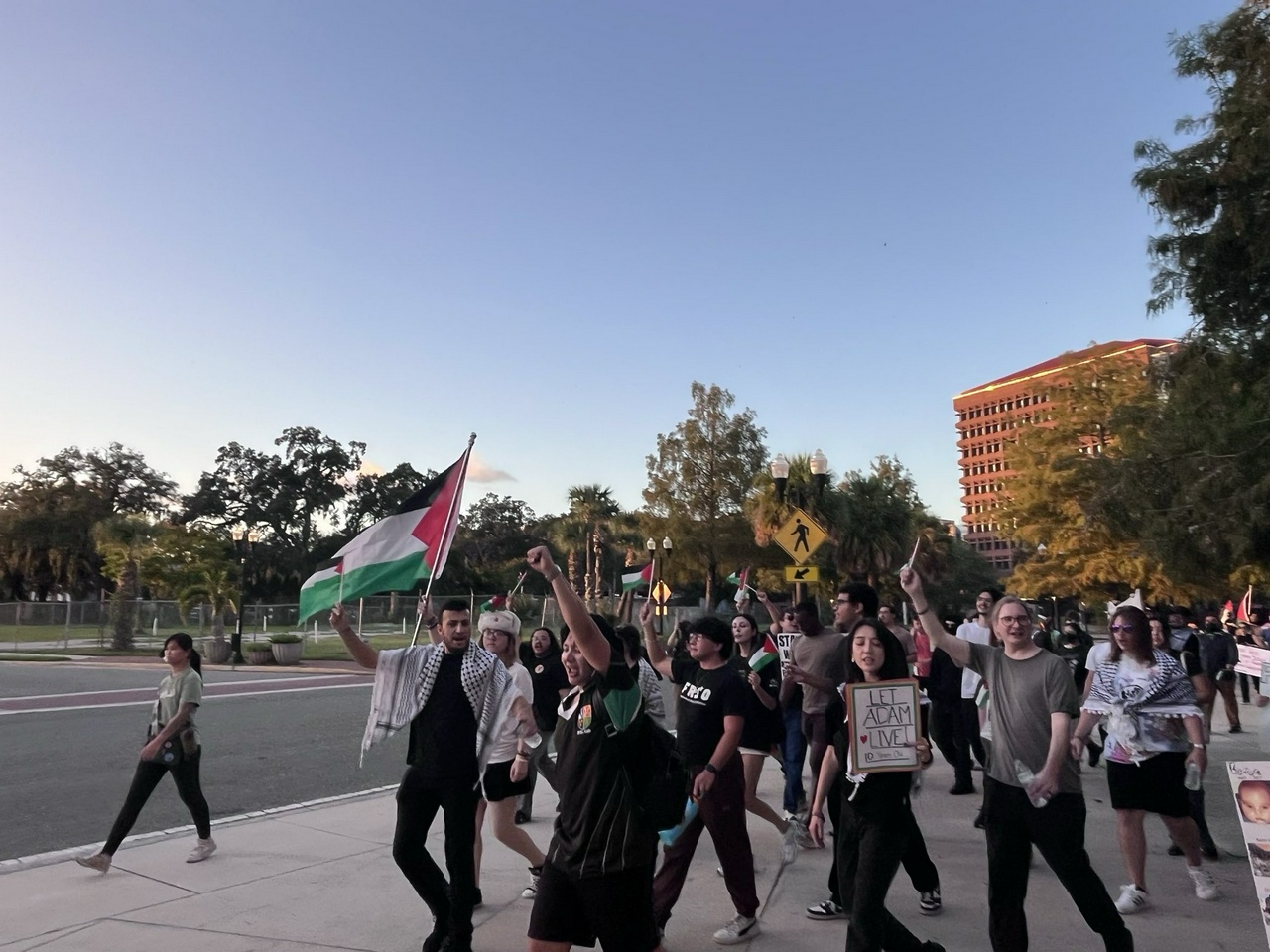 Orlando, Florida October 7 protest in solidarity with Palestine.