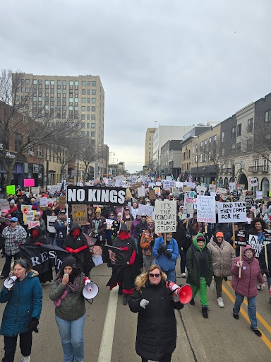 Appleton, Wisconsin marches against Trump's agenda. 